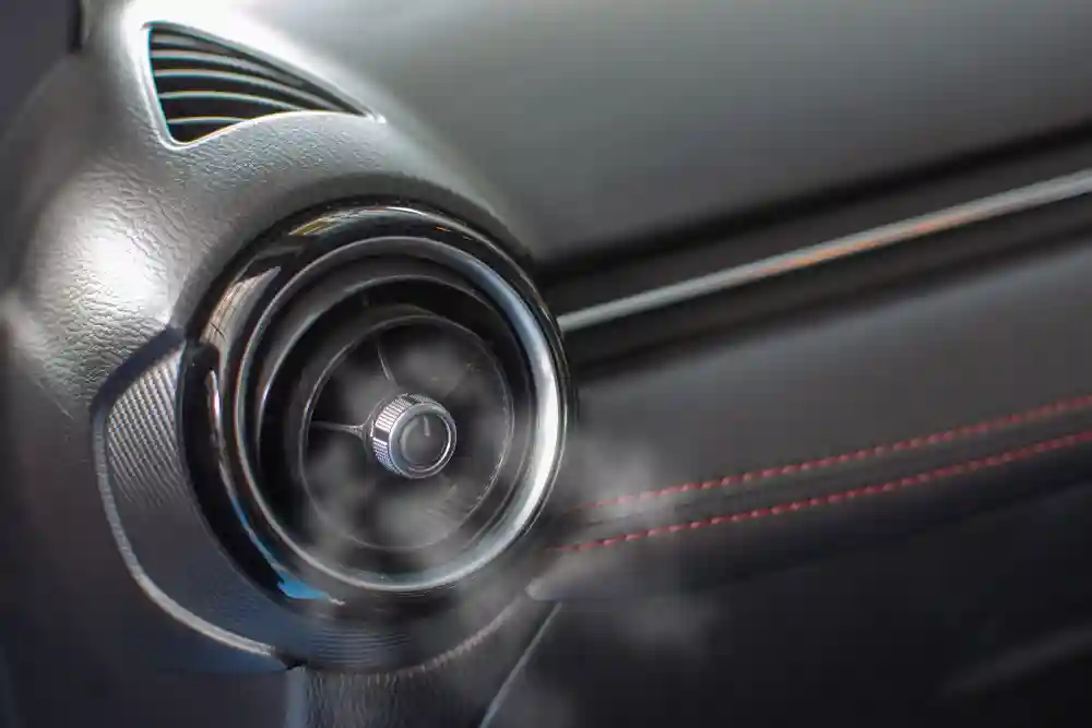 a close up of a car vent