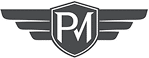 a logo with a white letter icon