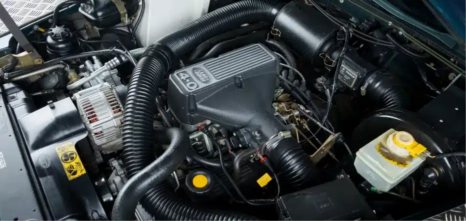 Land Rover repair in St. Charles, IL by Precision Motorworks. Image of a Land Rover 4.0 engine bay, showcasing the shop’s expertise in European SUV service with a focus on performance, reliability, and off-road readiness.