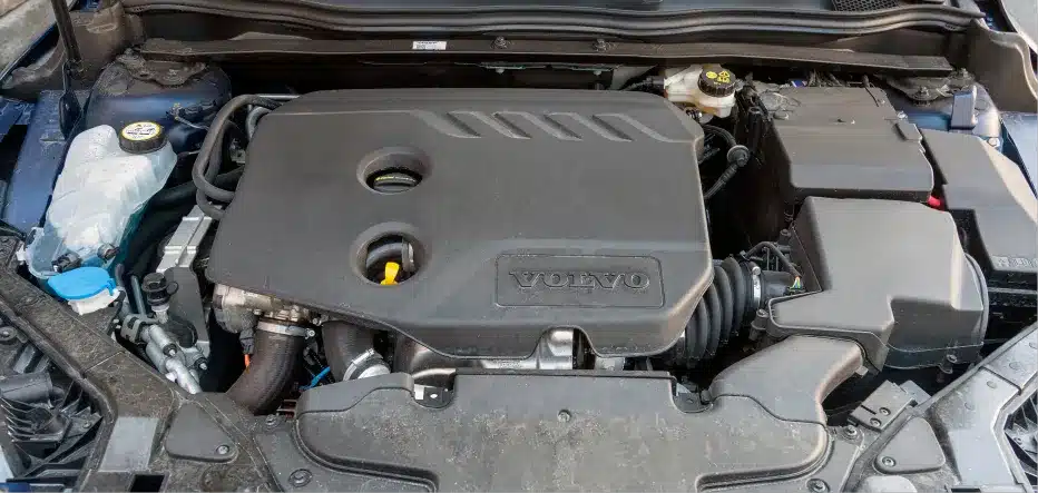 Volvo repair in St. Charles, IL by Precision Motorworks. Image of a Volvo engine bay, highlighting the shop’s expertise in European auto service with a focus on safety, performance, and long-lasting reliability.