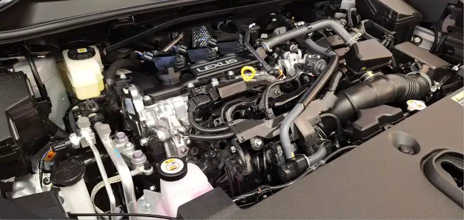 Lexus repair in St. Charles, IL by Precision Motorworks. Image of a modern Lexus engine bay, highlighting the shop’s commitment to precise diagnostics, reliable repairs, and maintaining peak performance and safety.